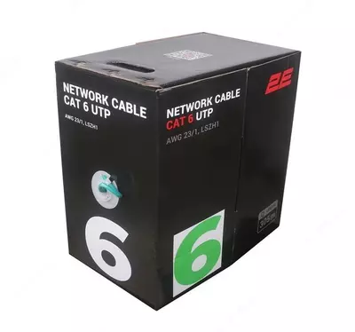 CAT 6 UTP, 305m, AWG 23/1, LSZH-1 305M/Easy pull box packing | green