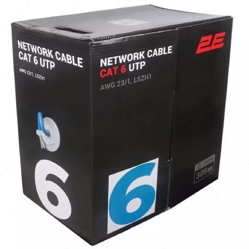 CAT 6 UTP, 305m, AWG 24/1, LSZH 305M/Easy pull box packin | blue