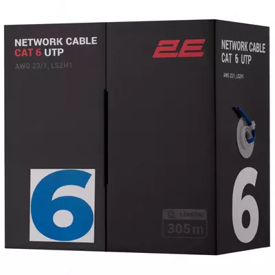 CAT 6 UTP, 305m, AWG 24/1, LSZH 305M/Easy pull box packin | blue