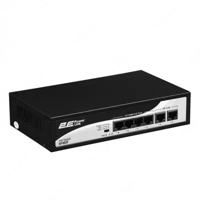 Коммутатор 2E PowerLink SP402F 4xFE PoE+, 2xFE Uplink, 55Вт, неуправляемый