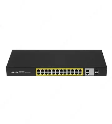 Коммутатор Netis P124GH 24xFE PoE+, 2xGE Uplink, 2xGE SFP, неуправляемый
