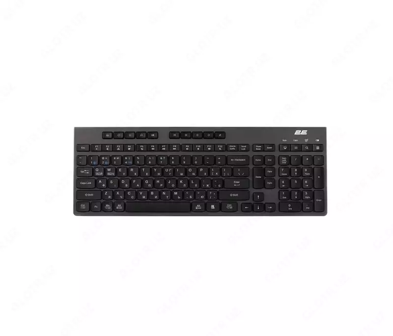 Беспроводная клавиатура 2E Keyboard membrane KS280 120key, WL/BT, EN/UK/RU, silent, black-grey 2E-KS280WBGR_AK