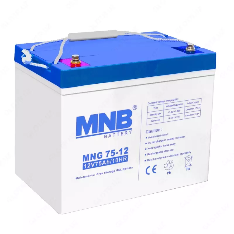 Аккумуляторная батарея для солнечных панелей и ИБП "MNB" MNG75-12, 75Ah, 12V