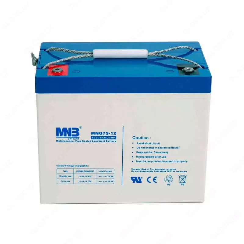 Аккумуляторная батарея для солнечных панелей и ИБП "MNB" MNG75-12, 75Ah, 12V