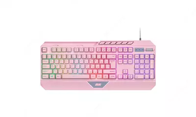 Клавиатура мембранная 2E GAMING KG315 110key, USB-A, EN/RU, RGB, розовый,