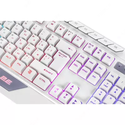 Клавиатура мембранная 2E GAMING KG315 110key, USB-A, EN/RU, RGB, белый,