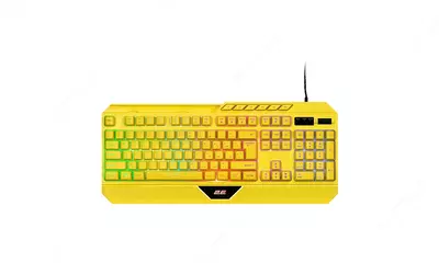 Клавиатура мембранная 2E GAMING KG315 110key, USB-A, EN/RU, RGB, жёлтый,