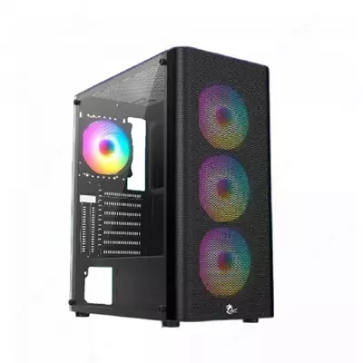 AVTECH Gaming E1 Shisha Kompyuter G'ilofi (Mahsulot raqami 06279) Qora