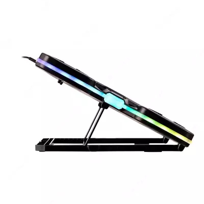Подставка для ноутбука 2E GAMING CPG-011, до 17.3", 1xUSB-A, 1xUSB-C, LCD, RGB, чёрный,
