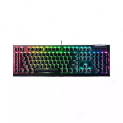 Клавиатура проводная Razer Keyboard mechanical BlackWidow V4 X 110key, Green Switch, USB-A, EN/RU, RGB, black