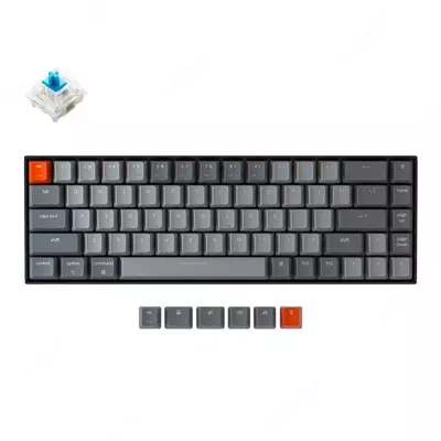 Keychron K6 68 Key Gateron Mechanical Keyboard White LED Red Russian Layout