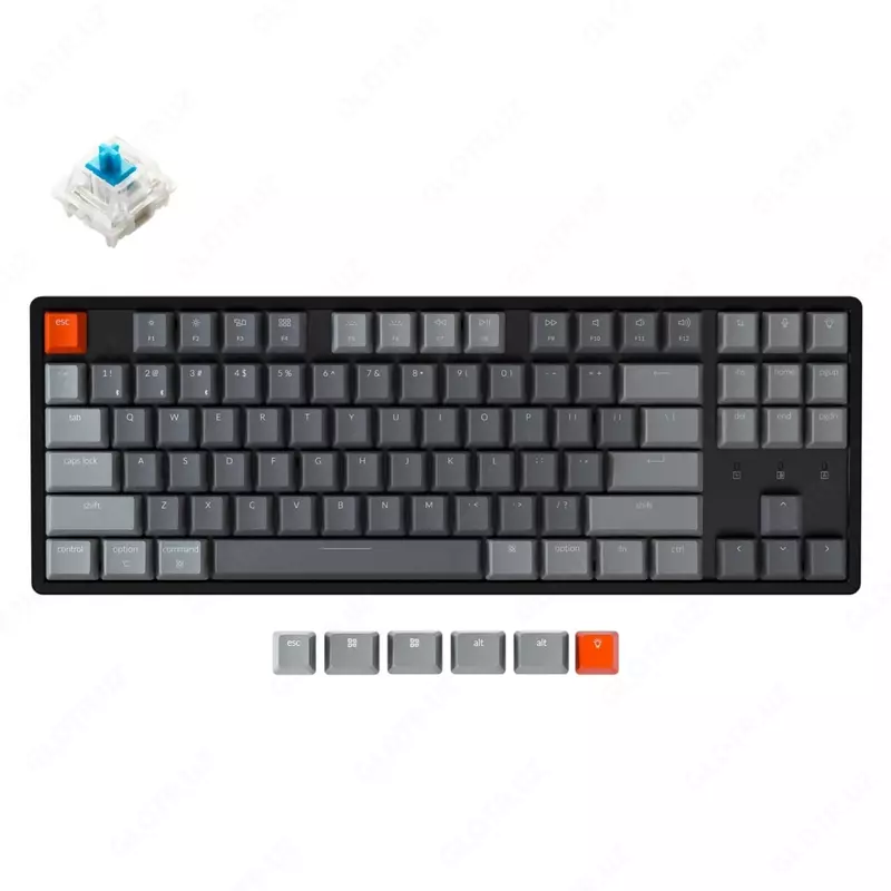Keychron K8 87 Key Aluminum Frame Gateron Mechanical Keyboard RGB Blue Russian Layout