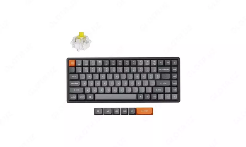 Клавиатура механическая Keychron K2 MAX 84Key, K super Banana, WL/BT/USB-A, QMK, EN/RU/UZ, White Led, черный K2M-A4-UZ