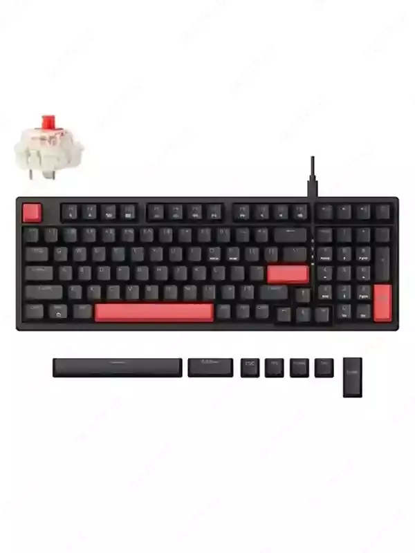 Клавиатура механическая Lemokey X1 87Key, Keychron Red, USB-A, QMK/VIA, EN/UZ/RU, Red led, черный X1-A1-UZ