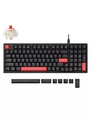 Клавиатура механическая Lemokey X1 87Key, Keychron Red, USB-A, QMK/VIA, EN/UZ/RU, Red led, черный X1-A1-UZ