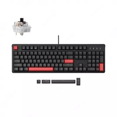 Клавиатура механическая Lemokey X3 104Key, Keychron Red, USB-A, QMK/VIA, EN/UZ/RU, Red Led, черный X3-A1-UZ
