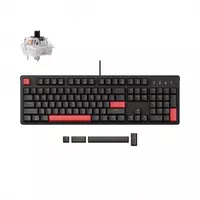 Клавиатура механическая Lemokey X1 87Key  Keychron Brown  USB-A  QMK/VIA  EN/KZ/RU  Red led  черный