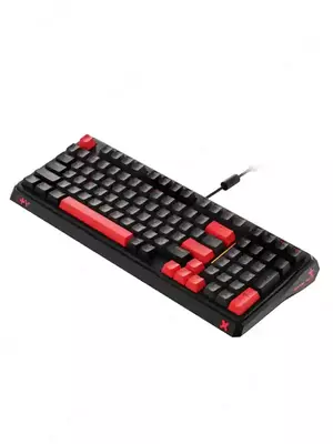 Клавиатура механическая Lemokey X1 87Key, Keychron Brown, USB-A, QMK/VIA, EN/KZ/RU, Red led, черный