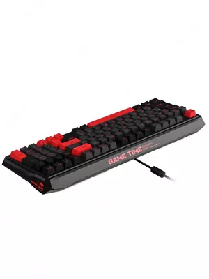 Клавиатура механическая Lemokey X4 84Key, Keychron Red, USB-A, QMK, EN/KZ/RU, Red led, черный