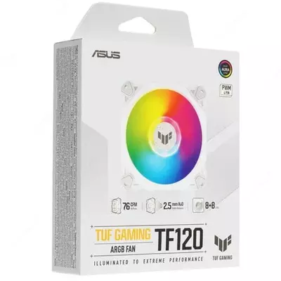 Корпусной вентилятор "Asus" TUF GAMING TF120A1/WT/ARGB / TF120 ARGB / WHITE EDITION / 90DA0033-B09000 (Арт. - 09213)