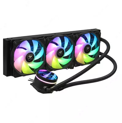 Cougar Poseidon Elite suyuq protsessor sovutish tizimi, ARGB 360, qora, HD LCD (mahsulot raqami 09358)