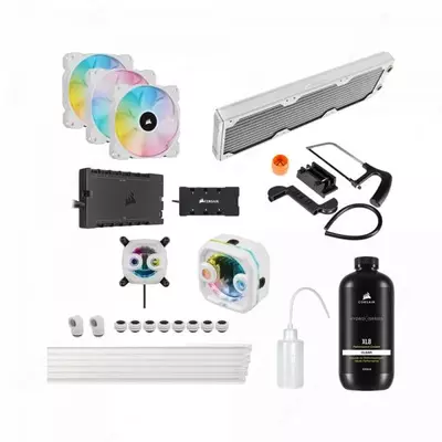 Suyuq protsessor sovutish tizimi (maxsus sovutish) "Corsair" Hydro X Series XH303i, RGB PRO, Oq (Mahsulot raqami - 09176)