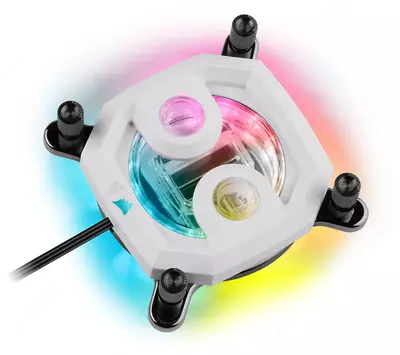 Suyuq protsessor sovutish tizimi (maxsus sovutish) "Corsair" Hydro X Series XH303i, RGB PRO, Oq (Mahsulot raqami - 09176)