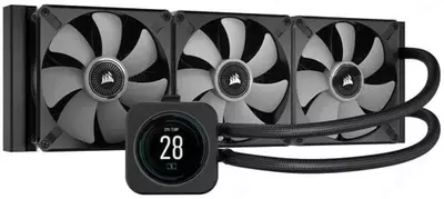 Система жидкостного охлаждения процессора "Corsair" iCUE H150i ELITE, LCD XT, 360mm, LGA1700, черный (Арт. - 09220)