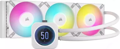 Система жидкостного охлаждения процессора "Corsair" iCUE H150i ELITE, LCD XT, 360mm, LGA1700, белый (Арт. - 09222)