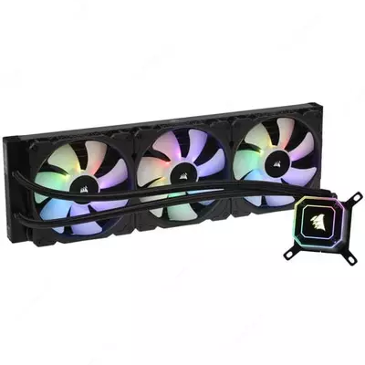 Система жидкостного охлаждения процессора "Corsair" iCUE H170i ELITE CAPELLIX, 420mm, LGA1700, черный (Арт. - 09172)
