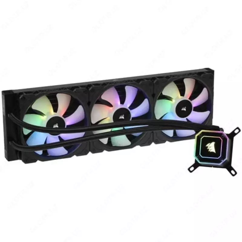 Система жидкостного охлаждения процессора "Corsair" iCUE H170i ELITE CAPELLIX, 420mm, LGA1700, черный (Арт. - 09172)