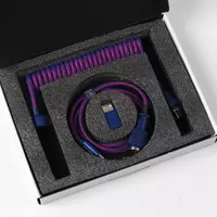 Cabel Type-A/Type-C Keychron Premium Coiled Aviator Cable-Straight Purpule