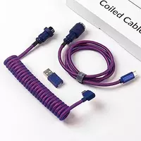  Cabel Type-A/Type-C Keychron Premium Coiled Aviator Cable-Straight Purpule - 