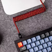 Cabel Type-A/Type-C Keychron Premium Coiled Aviator Cable-Straight Red