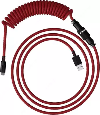 Cabel Type-A/Type-C Keychron Premium Coiled Aviator Cable-Straight Red