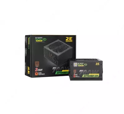 Блок питания 2E SOLID POWER (700W), 110-240V, >85%, 80+Bronze, APFC, 120мм, MB(20+4), CPU(4+4), 6xSA