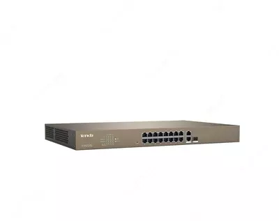 Tenda TEF1218P 16-Portli PoE Switch (Boshqarilmaydigan) 2 ta SFP 10/100/1000 Mbit/s (Qism raqami 17139)