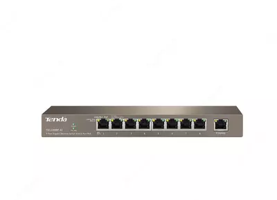 Коммутатор (неуправляемый) "Tenda" TEG1009P-EI, 8-Port, PoE; 1-Port 10/100/1000 Мбит/с (Арт. - 17013)