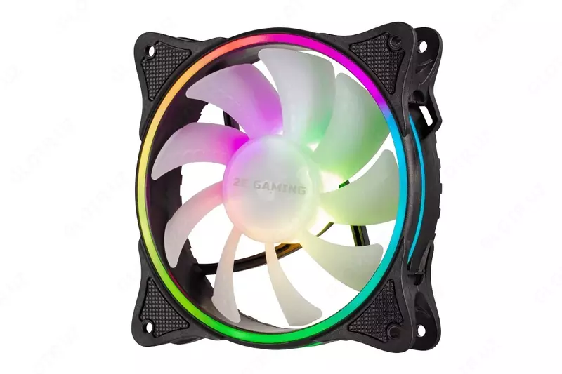 Корпусной вентилятор 2E GAMING AIR COOL (ACF120PA-ARGB ), 120мм, 2510-4pin + 5V 3pin RGB, белые лопасти, черная рамка