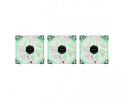 Корпусный вентилятор для ПК 2E GAMING Air Cool ACF120MW-ARGB, 3x120мм, 2000rpm, 4pin PWM +5VARGB, 20.5dBa, белый