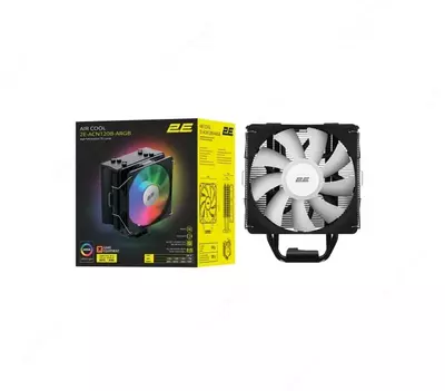 Процессорный кулер 2E GAMING Air Cool ACN120B-ARGB, LGA1700, 1200, 115x, 1366, AM5, AM4, AM3, AM3+, AM2 ,AM2+, FM2, FM1 4pin PWM, 3pin +5VARGB, TDP 180W