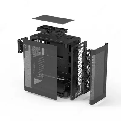 Корпус Zalman I4 без БП 2xUSB3.0, 1xUSB2.0 6x120мм VGA 320мм LCS ready Mesh Side/Front Panel ATX чёрный,I4BLACK