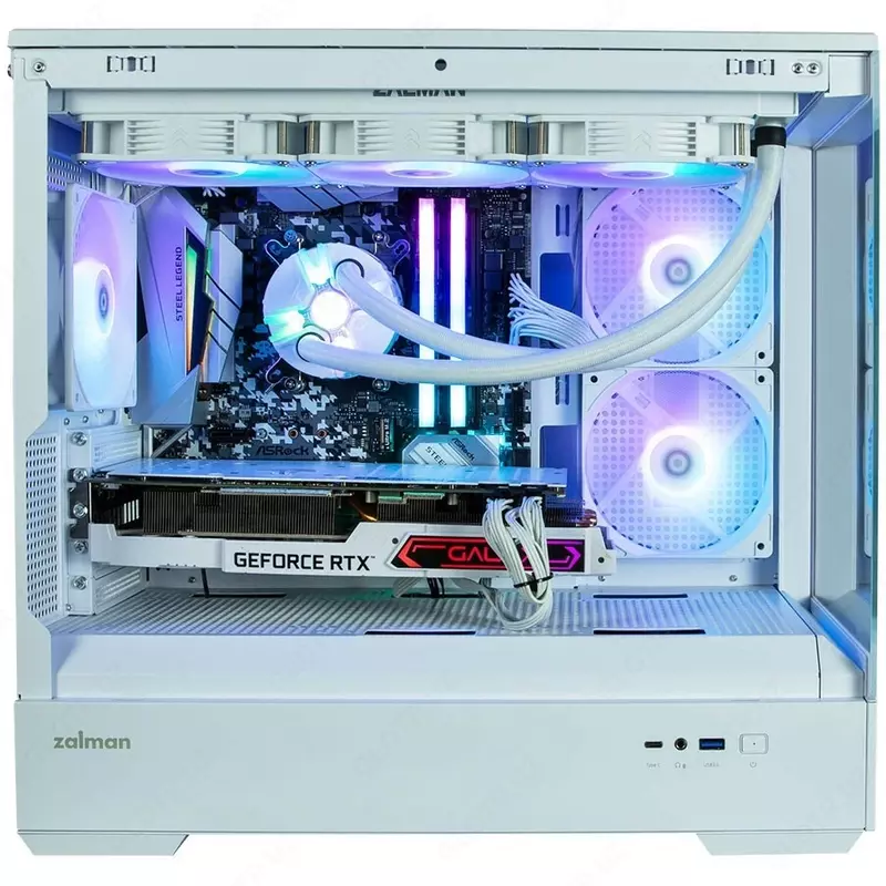 Корпус Zalman P30 AIR без БП, 1xUSB3.0, 1xUSBType-C, 3x140мм ARGB, VGA 392мм, LCS ready, TG Side Panel, mATX, белый,P30AIRWHITE