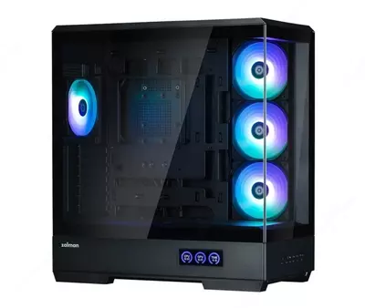 Корпус Zalman P50 DS без БП, 2xUSB3.0, 1xUSBType-C, 4x120мм ARGB, VGA 435мм, LCS ready, TG Side Panel, ATX, чёрный,P50DSBLACK