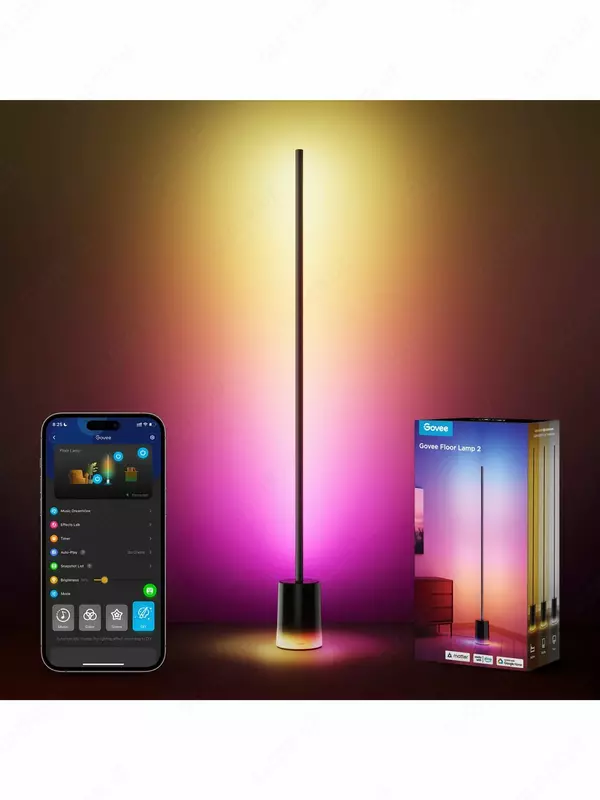 Торшер умный Govee H8076 Govee Floor Lamp lite, 1000Lm, RGBWW+RGBIC+WW, WI-FI/Bluetooth, черний