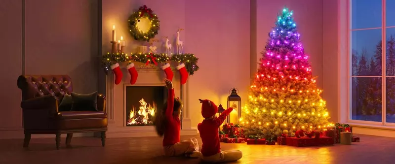 Гирлянда Smart LED Govee H70C2 Christmas Light RGB, IP65, 20м, кабель прозрачный