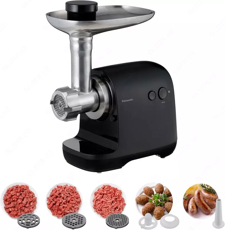Panasonic grinder, 1700W, bowl-3L, 3 cutting plates, sausages nozzle, plastik, bleak