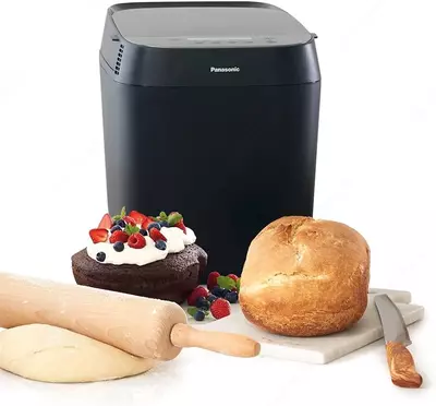 Хлебопечь Panasonic 550W, 30 программ, до 1.25 кг, металлическая, чёрная