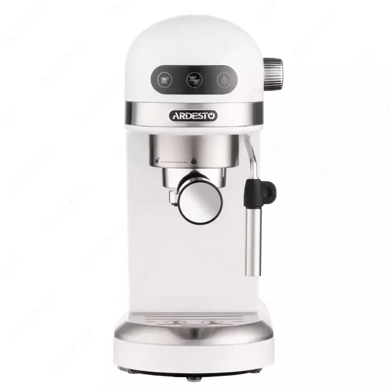 Кофеварка Ardesto рожковая YCM-E1500, 1,4л, молотый, ручной капуч, подогрев чашек, белый