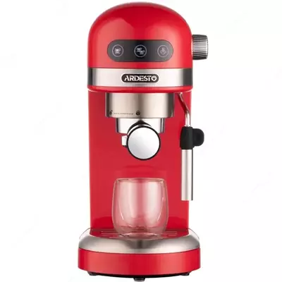 Кофеварка Ardesto рожковая YCM-E1501, 1,4л, молотый, ручной капуч, подогрев чашек, красный
